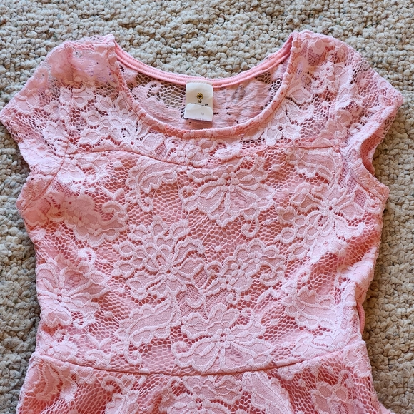 Just Kids Lace overlay dress Size 10 Color pink Made in the USA 🇺🇸 - Picture 2 of 8